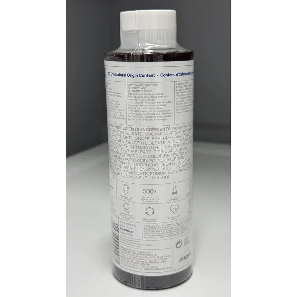 Korres Shower Gel Body Cleanser in Bergamot Pear 8.45 oz. NEW